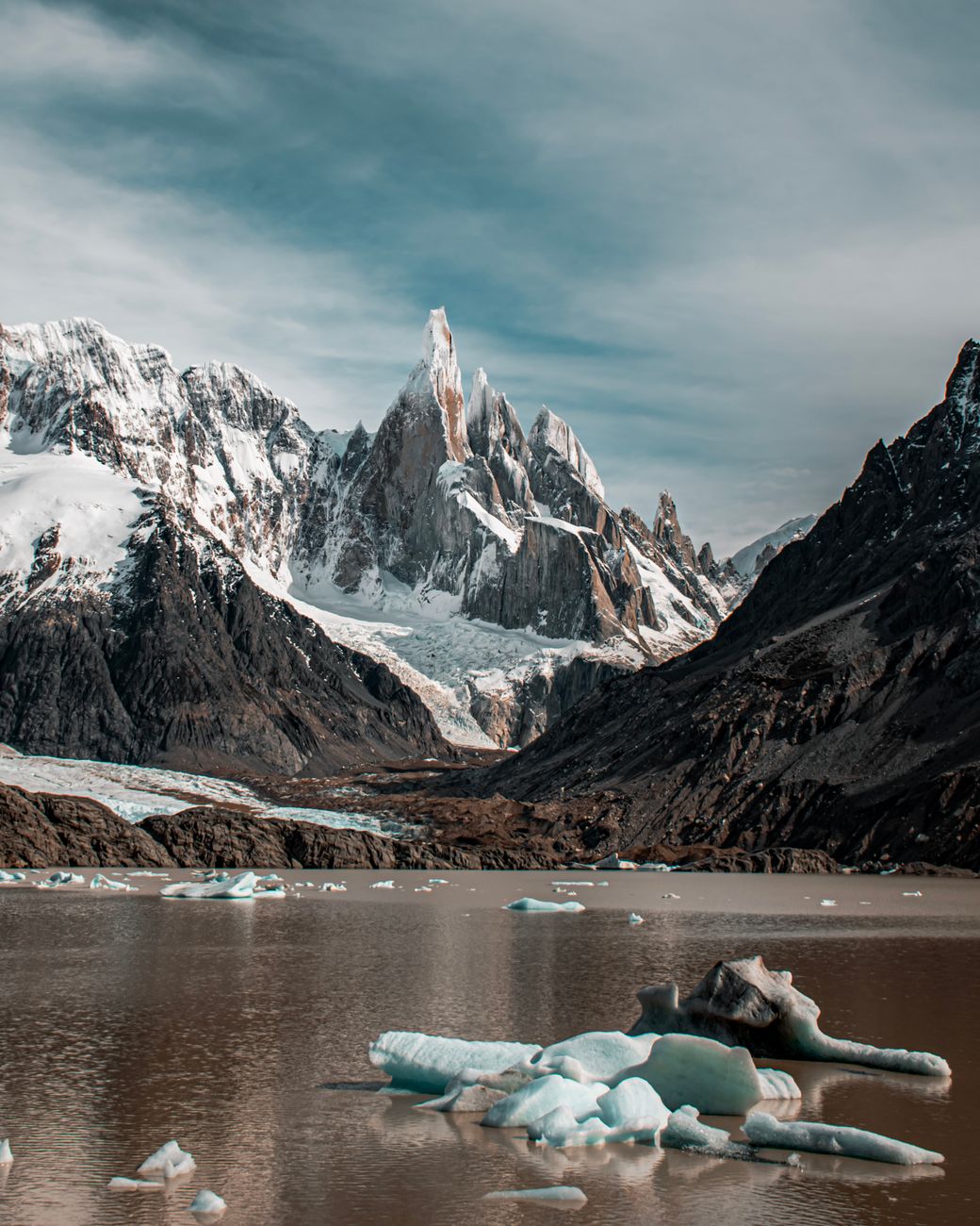 Patagonian fjord and glacier